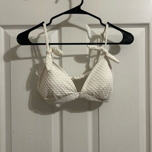 Elegant White Textured Bikini Top